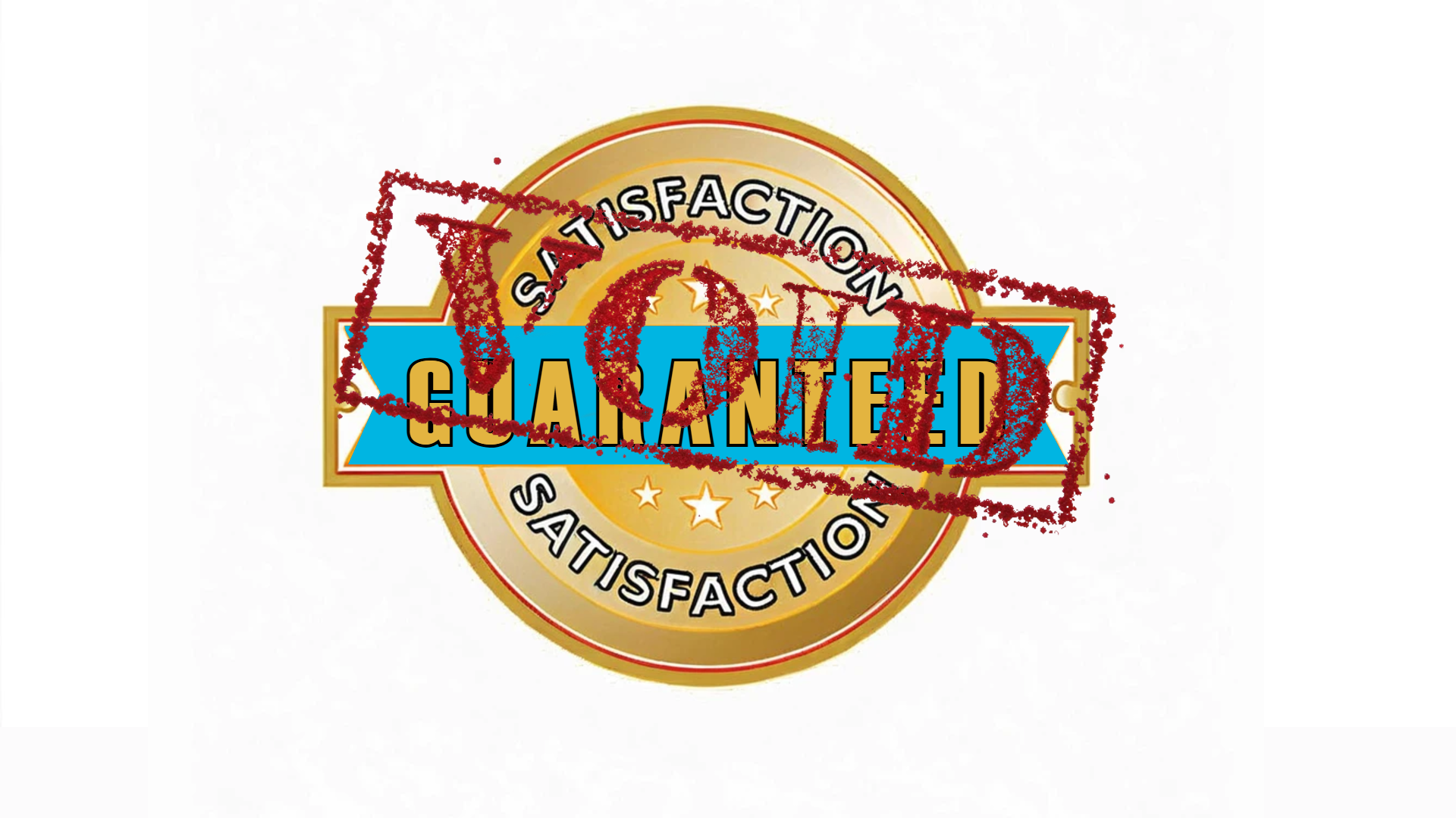Red "Void" stamp on top of the words "Misleading Satisfaction Guarantees" on white background