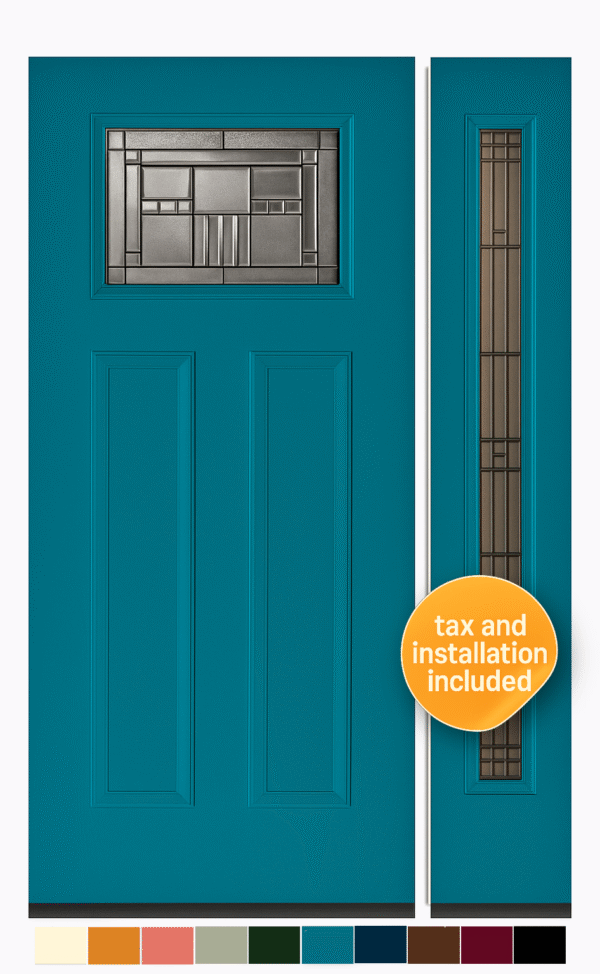 Smooth Finish Door  w/ Lehigh Pattern Craftsman Lite  36"x80" Model 100 - Image 2