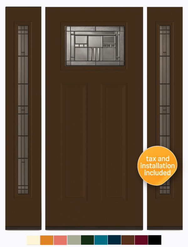 Smooth Finish Door  w/ Lehigh Pattern Craftsman Lite  36"x80" Model 100 - Image 3