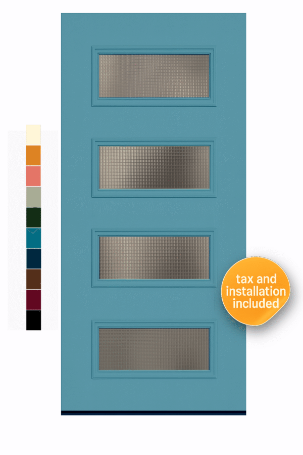 Smooth Finish Door  Modern 4 Lite  36"x80" Model 131