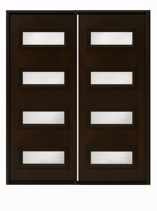 Teak Finish Door  Modern 3 Lite  36"x80" Model 132 (additional glass options are available.  Contact us for more information) - Image 4