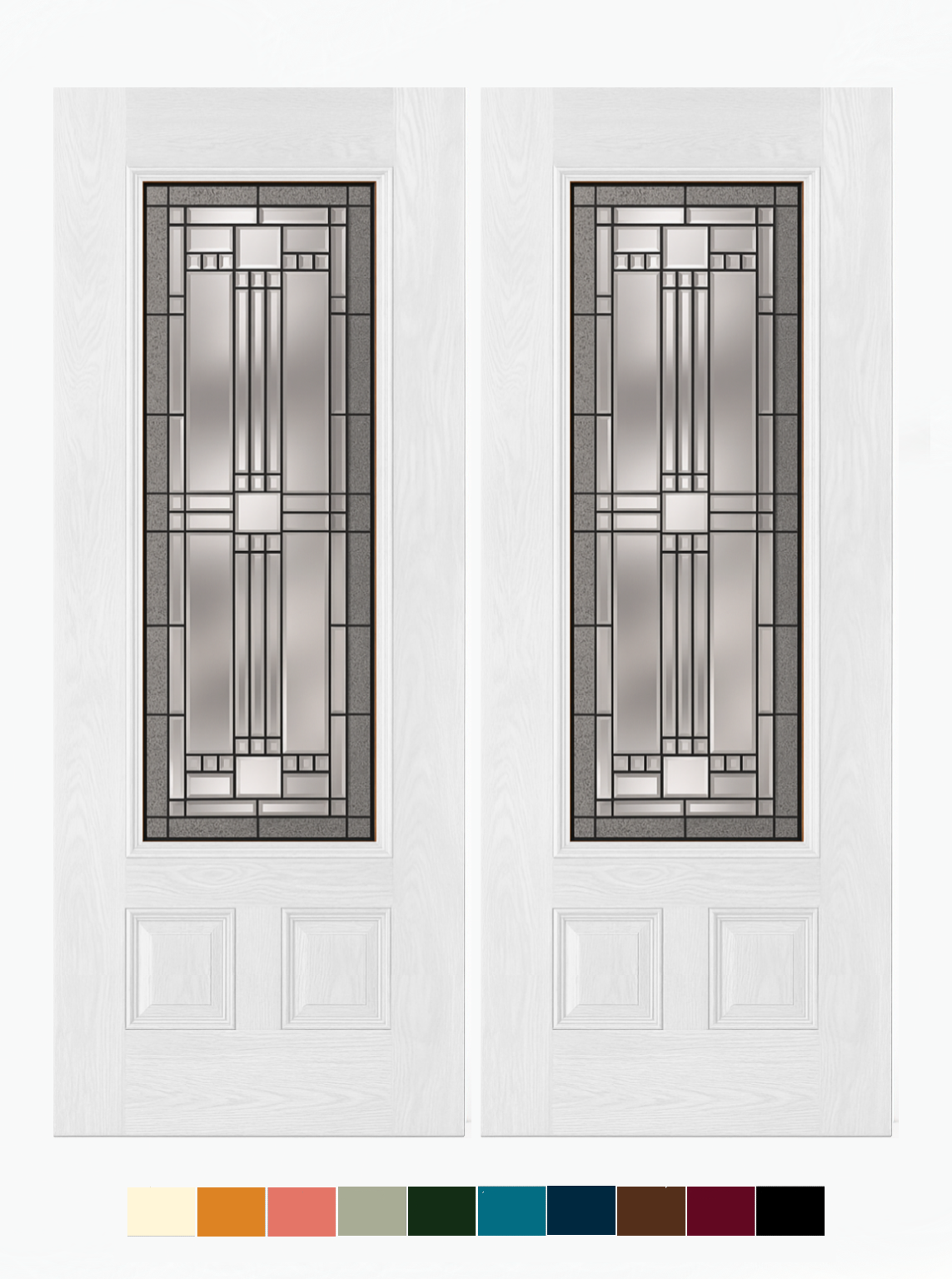Smooth 3/4 Lite Door w/ Lehigh Pattern 36"x96" 8 Foot Model 178 - Image 2