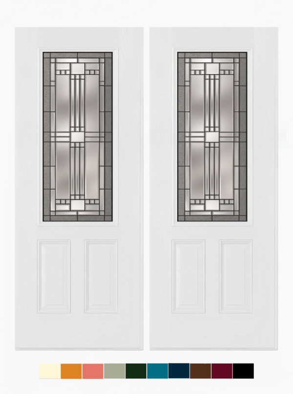 Smooth Half Lite Door w/ Lehigh Pattern 36"x96"  8 Foot Model 179 - Image 2