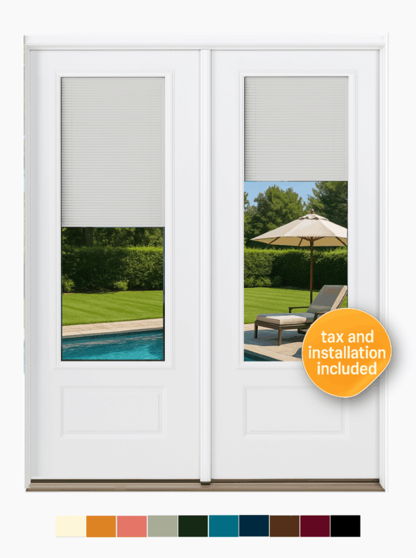 Smooth Finish 3/4 View Door W/Blinds Low-E   36", 30", 72" or 60"x80" Model 201 - Image 2