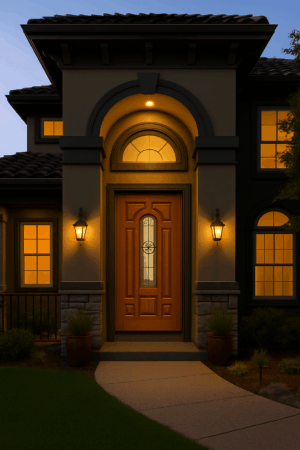 Hearthline™ Fiberglass Entry Doors With Oak Grain